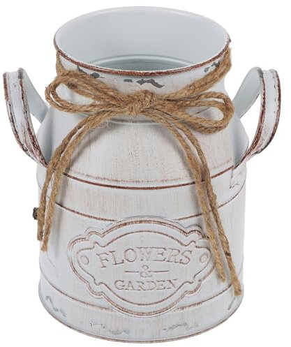 DEARMAMY Vaso Decorativo Metallo Rustico Per Fiori Secchiello Elegante Per Interni Ed Esterni Fioriera Versatile Per Casa Giardino e Ufficio Di Apertura Di Base