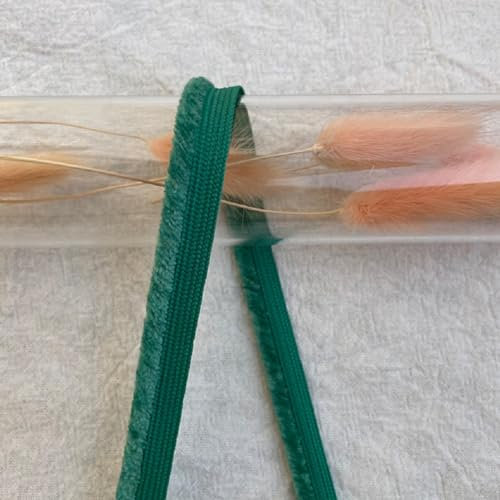 Yalulu 20 Yards Paspelband Velours, 10mm breite Paspelband zum Nähen, Rand Nähen Band Bias Einfügen Piping Cord Seil (Grün)