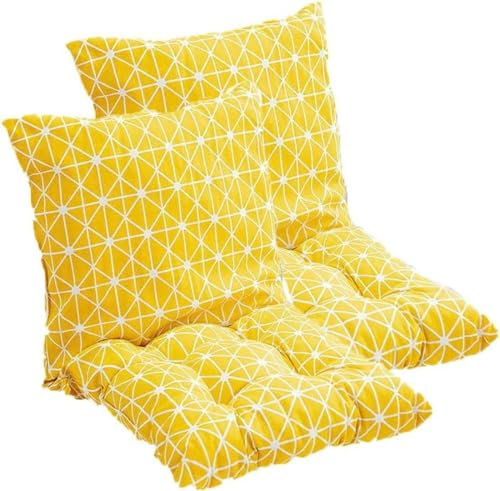 MLordoarf 2 cojines para silla con respaldo de asiento, cojín de respaldo con cintas, respaldo bajo, cojín acolchado para silla de jardín (40 x 80 cm)