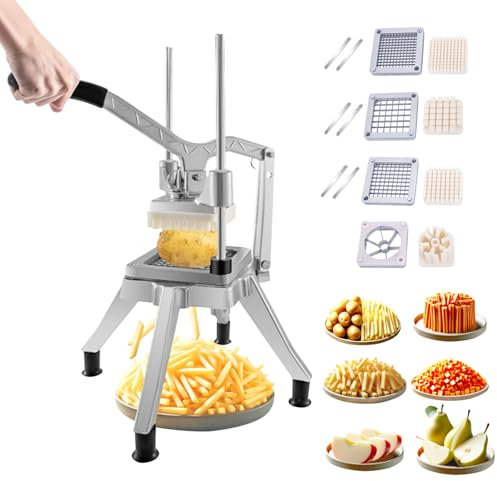Commercial Lemon Cutter with V-Shaped 420 Stainless Steel Blades，Easy Wedger Stainless Steel Blade Fruit Lime Slicer NSF Certified Easy-to-Use for Bar Restaurant (Chopper 4 Blades)
