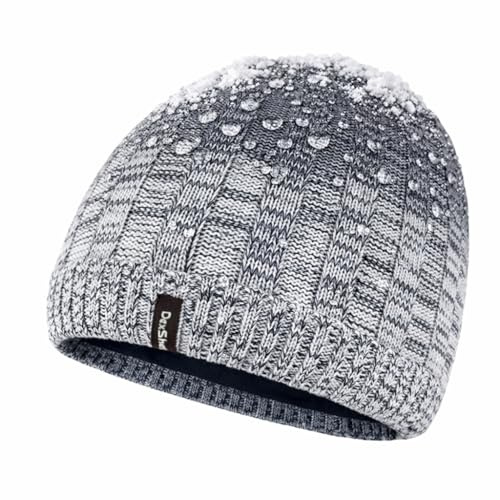 DexShell Bonnet imperméable pour homme et femme – Extérieur en tricot acrylique tendance avec doublure en polaire chaude et membrane respirante laminée à l'intérieur