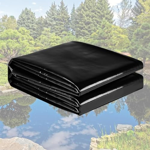 Lonmrrton Robuste Teichfolie Große Teichmembran 4x5m 5x8m 6x10m 8x10m 10x12m, 0,12 mm Dicke Teichunterlage Faltbare HDPE-Teichfolie für Koi-Fischbecken im Freien, Aquakultur(8x10m)