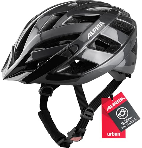 ALPINA PANOMA Classic Fahrradhelm, Black Gloss, 56-59 cm