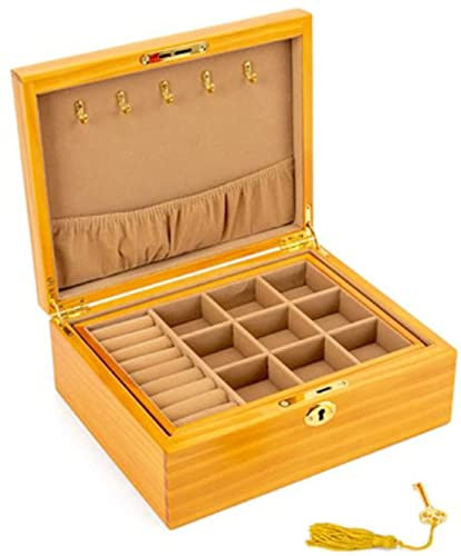 Aufbewahrungsbox, Schmuckschatulle, Schmuck-Organizer, große Aufbewahrung, doppellagige Schmuckaufbewahrung mit Schloss, klassische Organizer-Halsketten-Ohrring-Aufbewahrung, Reise-Schmuckschatullen