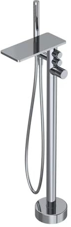 CWCQGH Freistehende Dusche Badewanne Chrom Badewanne Mischbatterien mit Dusche Wasserfall Badezimmer Heiß Kalt Wasserhahn Mischbatterie Dusche-B