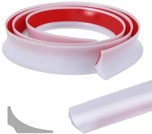 Peel and Stick Splash Guard for Countertop, Bathroom Sink Splash Guard Shower Water Dam Barrier Blocker Flexible Trim Caulk Strip Waterproof Caulk Seal Strip for Bathroom Kitchen Cooktop Edge, 39 Inch
