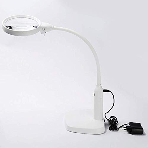 Screen Magnifier Magnifier Clip/Desktop Dual Dual Lens 2X 5X Magnifying Glass,with six LED Lamps,for Reading Electronic Maintenance Embroidery Jewelry Appraisal Magnifier with LED Light Double the