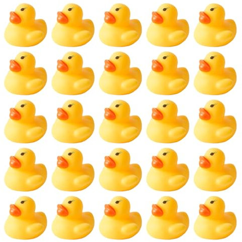 Rubber Ducks, 25-Pack Mini Rubber Duck Bath Toys for Kids, Fun Bathtime Floating and Squeaking Ducks, Perfect for Bath Play, Party Decorations and Gift Giving, Size 3.5*3.5*3cm