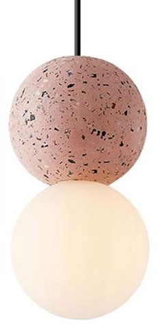 ZGDHWCR Nordic Style Terrazzo Glass Pendant Lamp, G9 Light Source Hanging Light, Flush Mount Ceiling Chandelier, Balcony Restaurant Decoration Pendant Light, Bedroom Balcony Decoration Light Fixtures