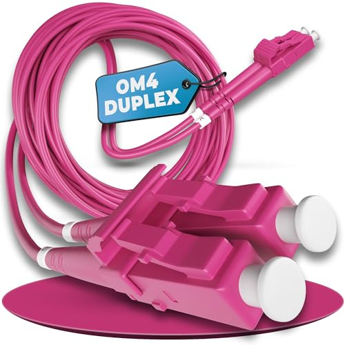 Conectra® - Cavo in fibra ottica | OM4 | Multimode | Duplex | LC/UPC su LC/UPC | Colore Magenta | ideale per reti aziendali e domestiche | Cavo in fibra ottica a fibra ottica (lunghezza 10 metri)