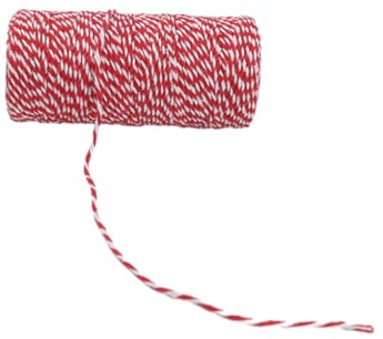 Zymoplas Corda per confezioni regalo comoda e flessibile per artigianato fai-da-te Corda di cotone con spago natalizio bianco in poliestere robusto e durevole, stile 1