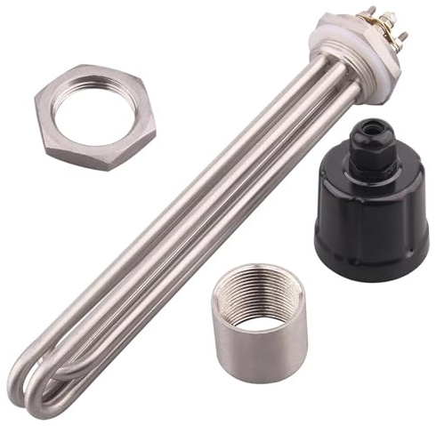 1pcs 220v Immersion Water Heating Element DN32 DN40 Tubular Electric Heater Water Tank Heater SUS304 2KW/3KW/3750W/4.5/6KW(With all fittings,DN32_2KW)