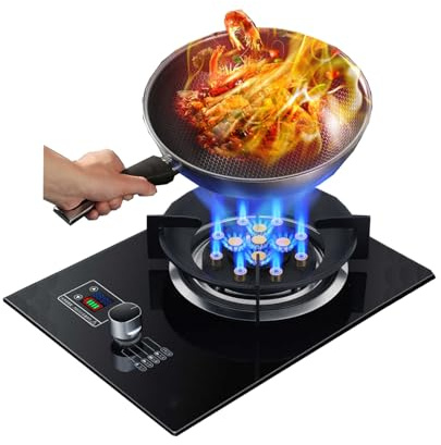 Cuisinière À Gaz 1 Brûleur, Cuisinière De Cuisine De 5,2 KW, Brûleurs GPL/GN, Minuterie Indépendante Des Deux Côtés, Avec Protection Anti-extinction(LPG)