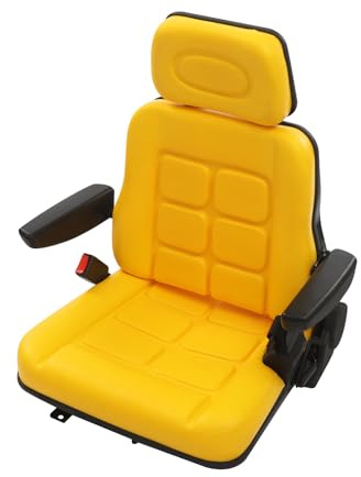 Traktorsäte, gaffeltruckar, bilsäte, grävmaskin med armstöd | Sittgräsklippare grästraktorsäte, byggmaskinsäte 80 mm längdjustering, ryggstöd 35–180°, höjdjusterbart nackstöd