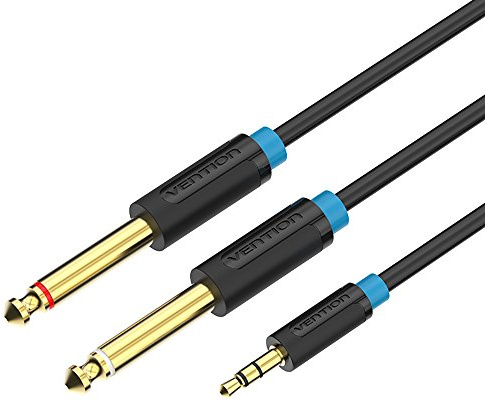 6.35mm to 3.5mm Audio Cable, VENTION 3.5mm 1/8 inch to Dual 6.35mm 1/4 inch Stereo Audio Splitter Cable Instrument Cable for CD Players, Computer, DVD, Multimedia Speakers, Amplifiers