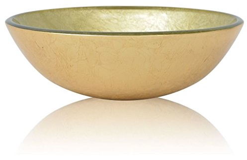 vidaXL Lavandino Bagno Lavanderia in Vetro Temperato Dorato Lavabo Sanitari