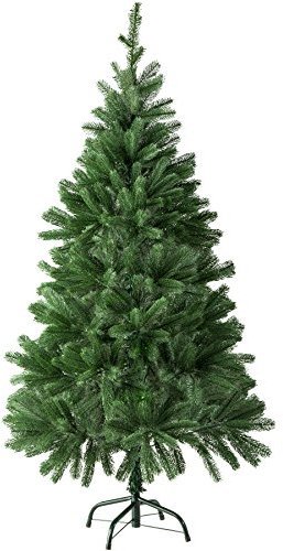 tectake Christbaum realistischer und naturgetreuer Weihnachtsbaum künstlich, Tannenbaum, Deko, Christmas Tree - Kunstbaum mit Ständer - 140 cm, 470 Spitzen und Spritzguss-Nadeln grün