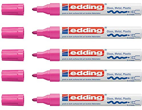 Edding 750 rosa Lackmarker 2-4mm Rund 5 Stück