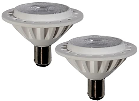QLEE LED Ar70 Ba15d Spotlight 7w Ac Dc 12v Base 3000k Warm White Reflector Light Halogen 60w Replacement Bulb Indoor Outdoor Home Office Tracklight 38°Beam (12V 3000K,2 Pack)
