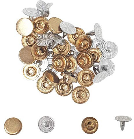 Trimming Shop Flat Head Studs Brass Hat Denim & Leather Rivets Studs for Decorating Jeans, Skirts, Handbag, Clothing, Leathercrafts (6mm, Bronze, 100pcs)