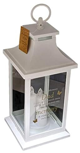 Widdop Dad Graveside Memorial Candle Lantern, Outdoor Battery Powered Remembrance Tribute Grave Memory Gift TY128D