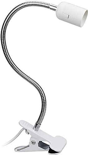 CXtech Base de Lampe de Table à LED, E27 Douille d’ampoule à Pince avec Interrupteur, Base Clip de Lampe pour Table avec 40cm Col de Cygne 360 Degrés pour Tatouage/Lecture/Maquillage (EU Plug)