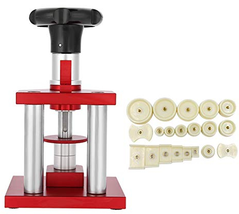 lyrlody Uhrenpresse, Schraubentyp Präzise Uhrenreparaturwerkzeuge 20 Matrizen Pressreparatur für die Uhrmacherreparatur