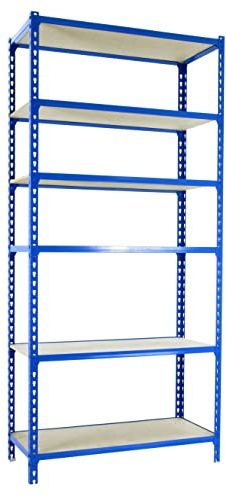 PROREGAL Schwerlastregal 250cm hoch Giant Muli | HxBxT 250x80x30cm | Fachlast 200kg | Blau Lagerregal Kellerregal Regal Werkstattregal Metallregal Fachbodenregal Steckregal 250 hoch