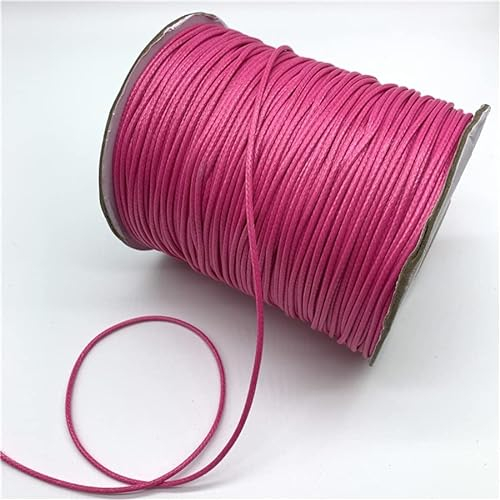 HZLXF1 0,5 mm, 0,8 mm, 1 mm, 1,5 mm, 2 mm, Rose, gewachste Baumwollkordel, gewachster Faden, Schnur, Riemen, Halskette, Seil, geeignet for die Schmuckherstellung (Color : 1, Size : 1mm 10yards)