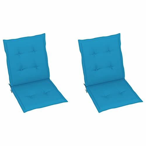 Tidyard Gartenstuhl Auflage 2 STK. Blau 100 x 50 x 3 cm Hochlehner Stuhlauflage Sitzkissen Kissen