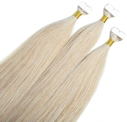 hair2heart Premium Mini Tape Extensions Echthaar - 12 Tapes 40cm 10/1 hell-lichtblond asch