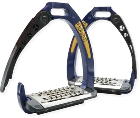 Horses Sicherheitsbügel, entworfen für maximale Sicherheit und Komfort des Reiters, modern und elegant (blau/schwarz)