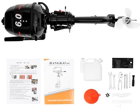 2-Takt 6 HP Aussenborder, 4.4KW Außenborder Outboard Bootsmotor mit einer einfachen Gangschaltung, CDI Zündsystem, Wasserkühlung