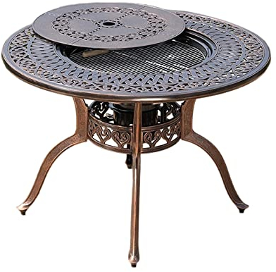 NOALED Grilltisch Outdoor-Grilltisch aus Aluminiumguss, Garten, Outdoor, Villa, Freizeittisch, Zuhause, Hof, Carbon-Grill, Kamin, Tee-Grilltisch, drinnen und draußen (Größe: B-106 x 73 cm) ()