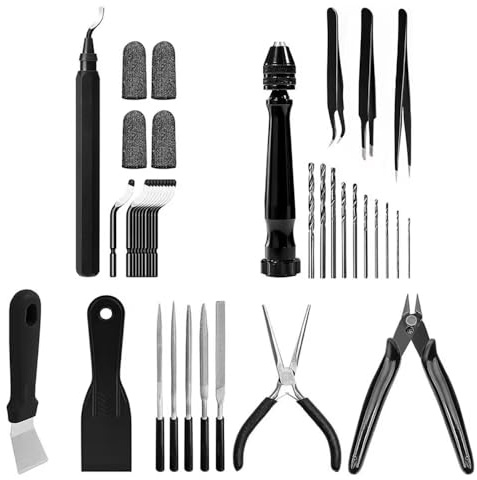 Hsthe Sea 3D Printing Tool Kit Essential 3D Print Tools For Removing, Smoothing, Finishing, Deburring, Craving, Drilling 3D Print Accessories For,Finishing Tool Kit