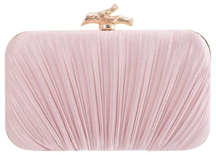 Freie Liebe Clutch Purses for Women Evening Bag Pleated Clutch Bag with Chain for Wedding Party