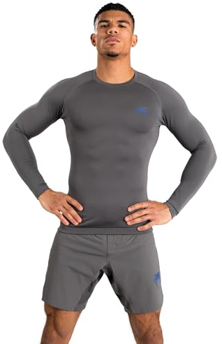 Venum Long Sleeve Rashguard Camiseta, Gris, S para Hombre
