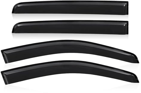 DZSFSTRHRRT Auto Windabweiser Für Ford Für Ranger Für Raptor 2015-2022 Doppelkabine Autozubehör 4 STK Fenstervisier Lüftungsblenden Sonne Regenschutz Deflektor Seitenscheiben Windabweiser