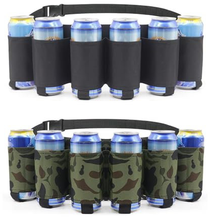 Ölbälte 2 st, öl Jetpack, ölbälte för män, campingutrustning, ölflaska, dryck, bärbar flaska, midja, mugghållare