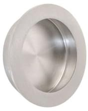 VIBE Circular 70mm Recessed Flush Pull Sliding Door Handle in Satin Stainless Steel