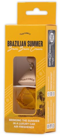 Brasiliansk sommar rumpa bum grädde luftfräschare för bil – lyxig tropisk doft, inspirerad av ikonisk kroppskräm, handmålade glas, tillverkad i Storbritannien