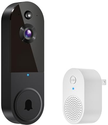 BoomChill 1080p Wireless Video Doorbell Camera, AI Human Detection, 2-Way Talk, Live View, Night Vision, Cloud Storage, 2.4G WiFi Only, Battery Powered, Indoor Outdoor Surveillance (Black)