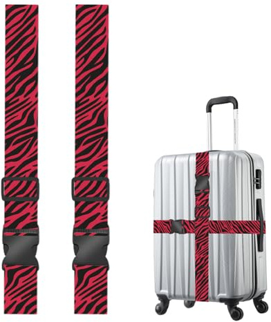 Koffergurte Set 2 Stück Kofferband Auffällig Einstellbare Koffergürtel Gepäckband für Koffer Koffergurt Bunt Kofferbänder Gepäckschutz Schnallen Gurtband Set, Koffergurt Kofferband (180 * 5cm)
