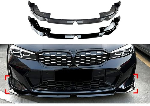 SUNYSGS Spoiler für BMW 3 Series G20 LCI 320i 2023, Front Spoiler Lippe Frontlippe Vorne Spoilerlippe Frontstoßstange Karosserie Kit Auto ZubehöR,Piano Black