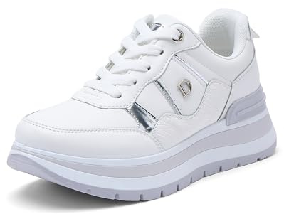 JOMIX Zapatillas Casual Mujer Cuña Deportivas Running de Deporte con Cordones para Talla 36-41 EU