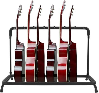 Dekltus Gitarrenständer, 7-Fach Faltbarer Gitarrenständer, Mehrfach Gitarrenständer für Klassik Gitarre, Akustik Gitarre, E-Gitarre, E-Bass (97 * 30 * 70cm)