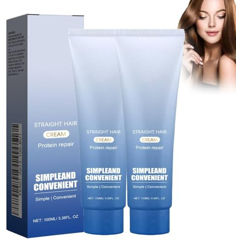 Goramblessip Protein Correction Haarglättungscreme, Protein Korrektur Haarglättungscreme, Silk & Gloss Protein Correction Haarcreme,Glätten und Pflegen 2-in-1-Effekt, Für lockiges & trockenes Haar (2)