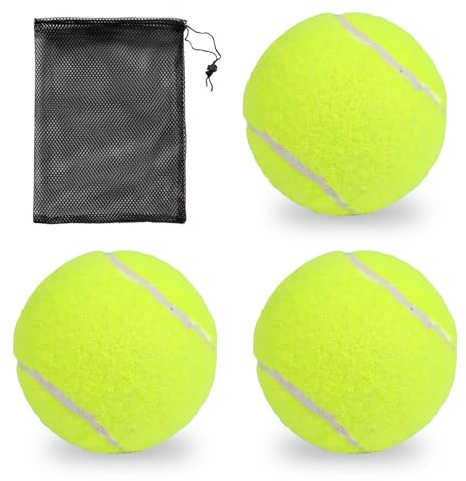 Arrderly 3 stycken tennisbollar barn tennisbollar sport träning tennis tennisboll hund lämplig för tennisundervisning, skolor, nybörjare kommer med nätväska för enkel transport