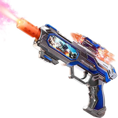 Pakimio Spray Light Up Toy Gun with Sound Effects & Rotating Slide Display, Kids Toy Guns for Boys 3 4 5 6 7 Year Old for Indoor & Outdoor Play, Toddler Boy Toys Gifts for Birthday Halloween Christmas