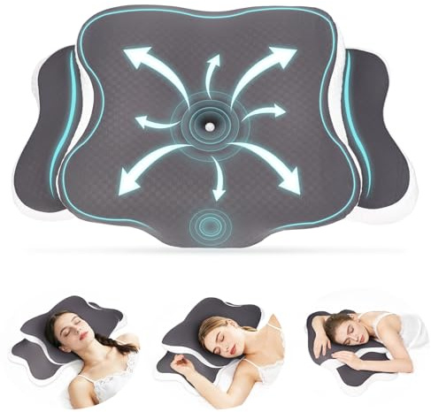 TAVADA Oreiller memoire Forme,Oreiller Cervical,Oreiller Ergonomique Cervical Les douleurs cervicales et scapulaires,pour dormeurs latéraux,dorsaux et ventraux,avec Housse rafraîchissante et Lavable